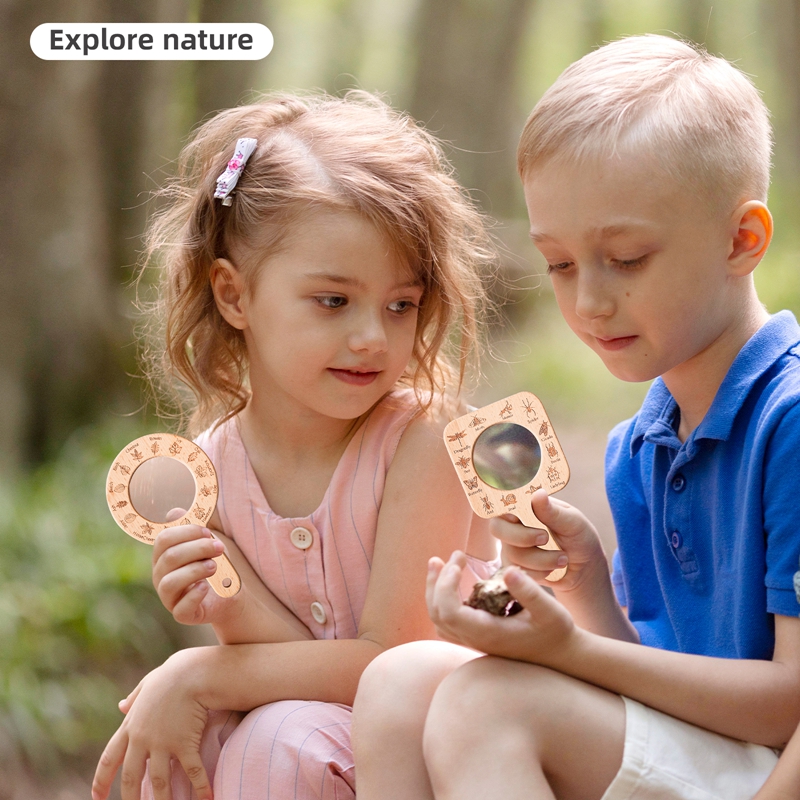 Outdoor Adventure Education - 0-3 Baby Cadeau Buitenspeelgoed Houten vergrootglas