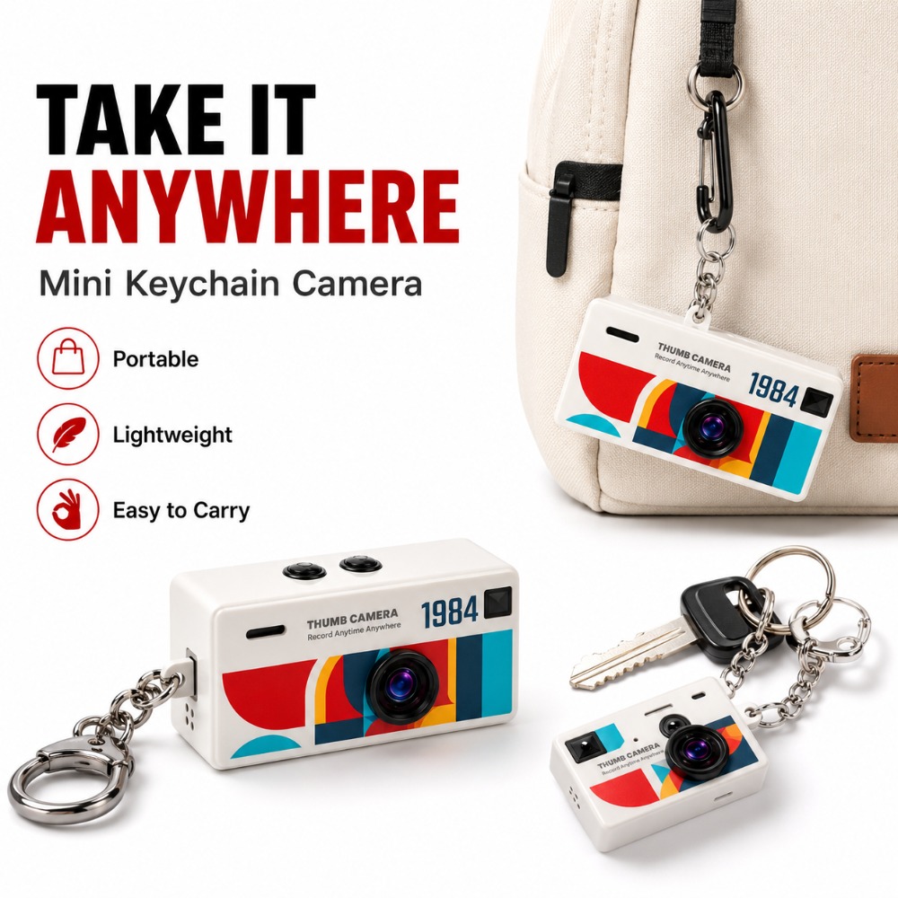 Outdoor Adventure Videos - Compacte mini-duimcamera sleutelhanger 1080P videorecorder met