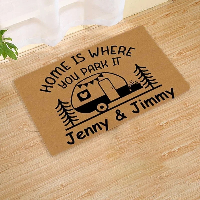 Outdoor Adventure Names - Camper Trailer patroonvloermat RV Camping Forest