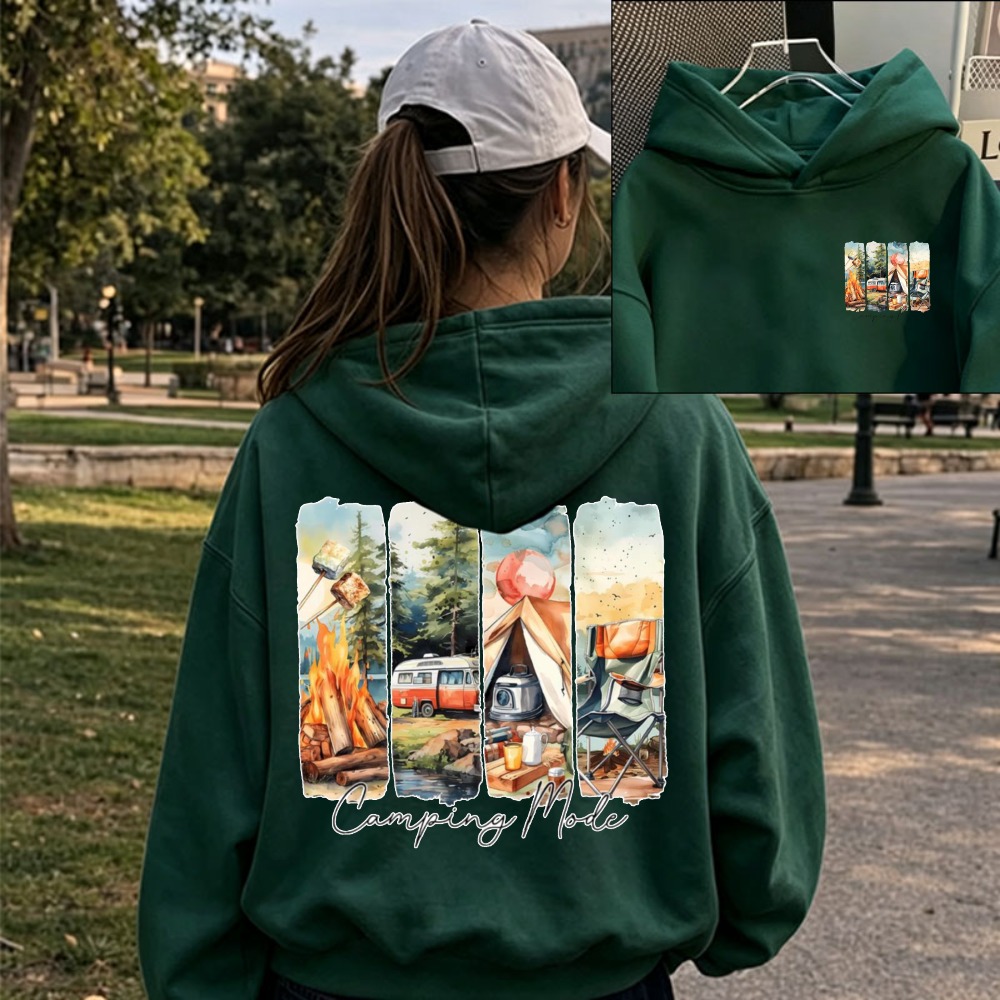 Outdoor Adventure Rv - Dames Camping Mode Watercolor Campfire Tent