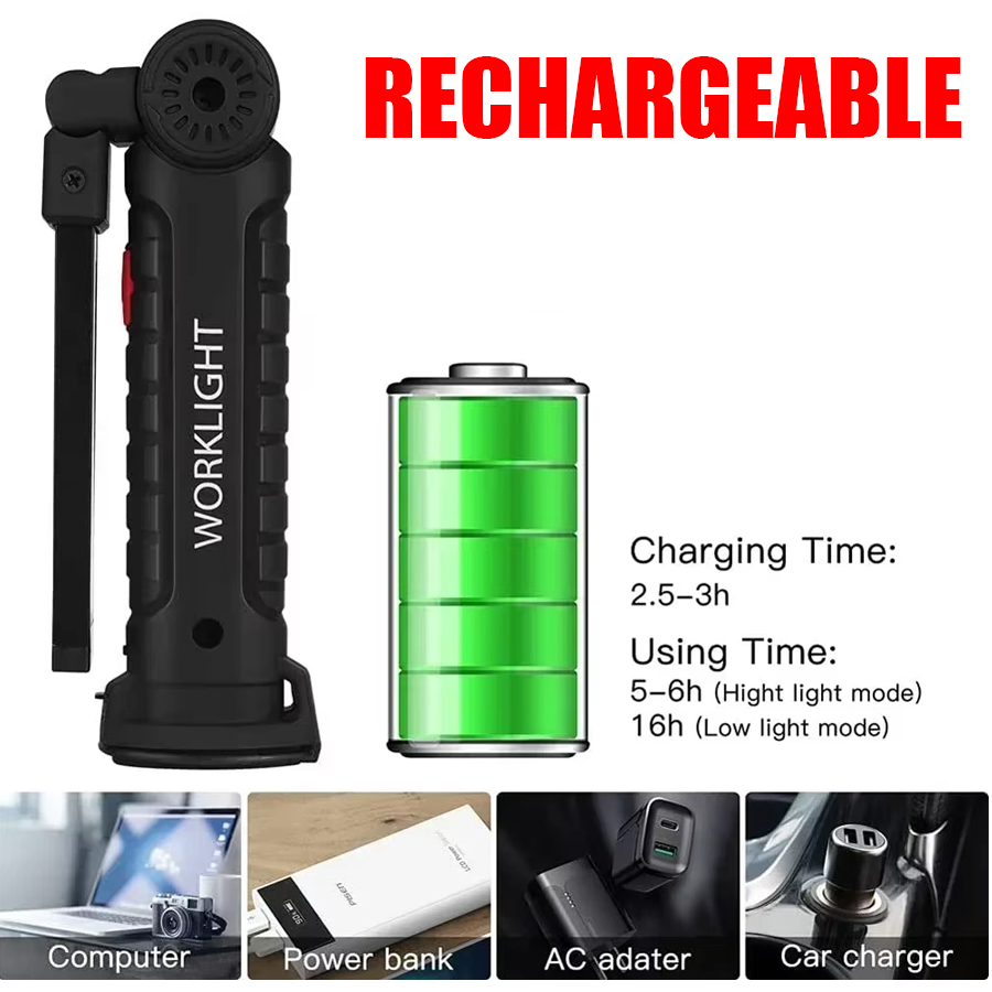 Draagbare LED-zaklamp met magn - Outdoor Adventure Trips recensie en prijs