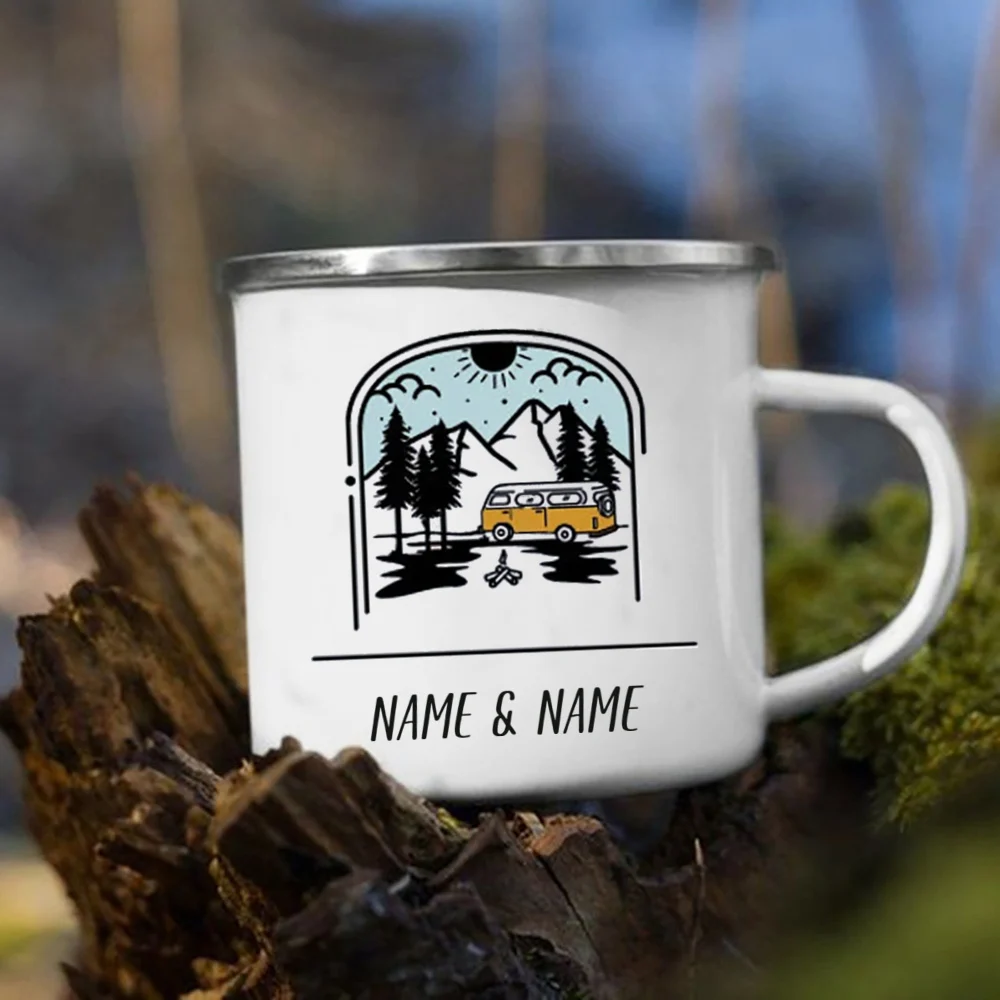 Emaille mok met gepersonalisee - Outdoor Adventure Names recensie en prijs